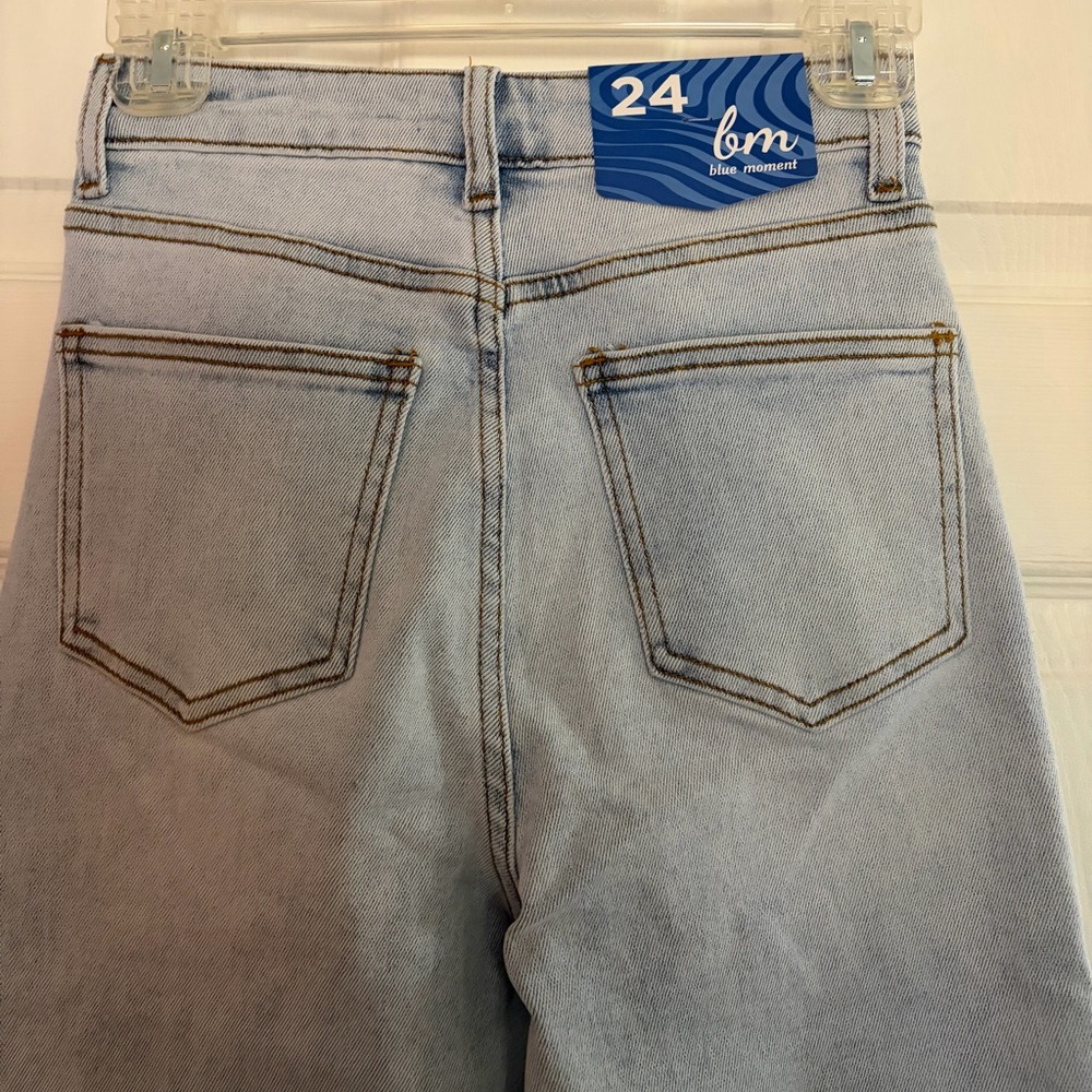 Blue Moment-Women’s NWT Stylish Light Blue Wide Leg Jeans Size 24 - Picture 6 of 10